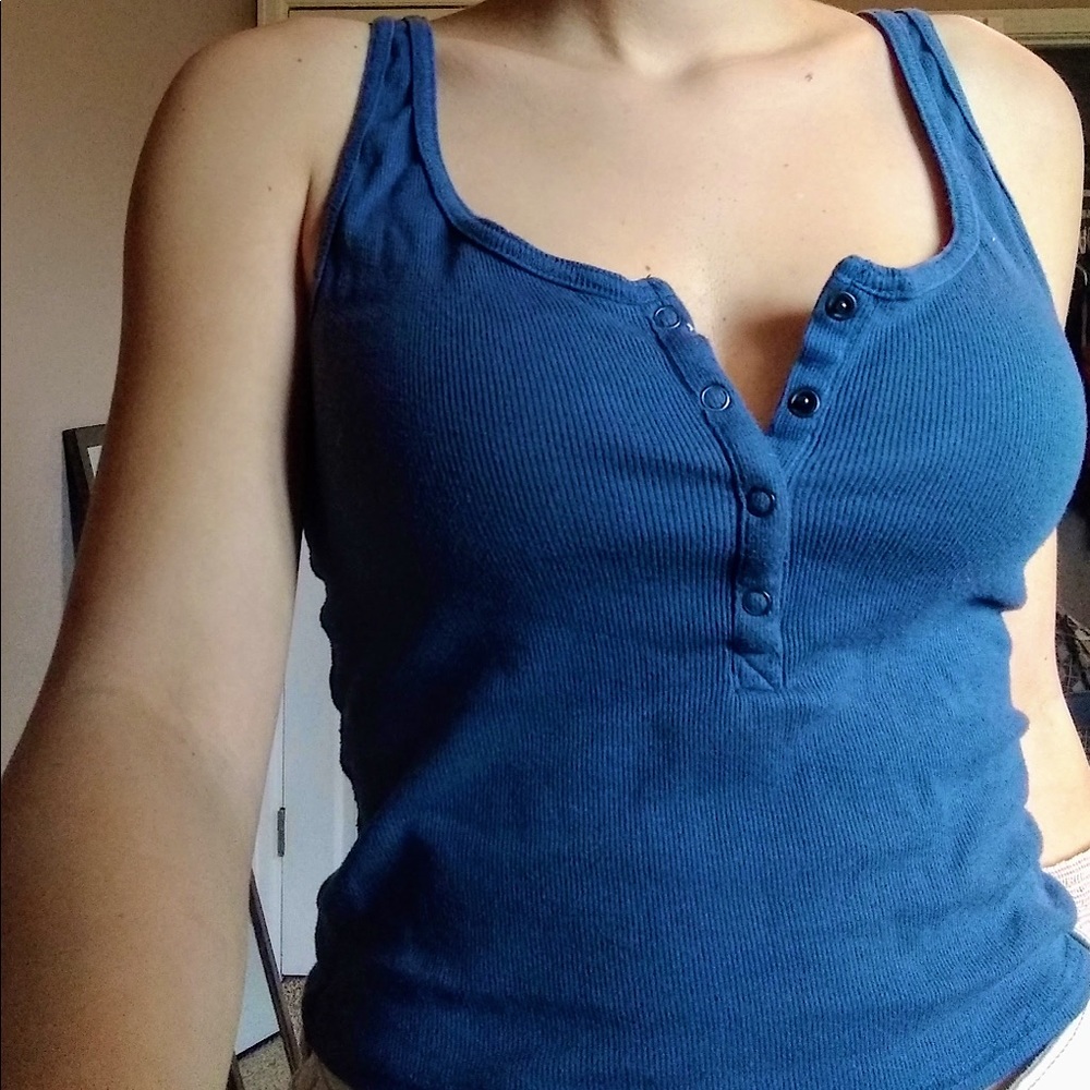 True Blue Crop Tank Top